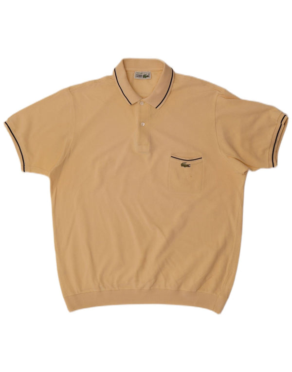 Lacoste Mens Sherpa Polo Neck Jumper Sweater Size 7 2XL Yellow Striped