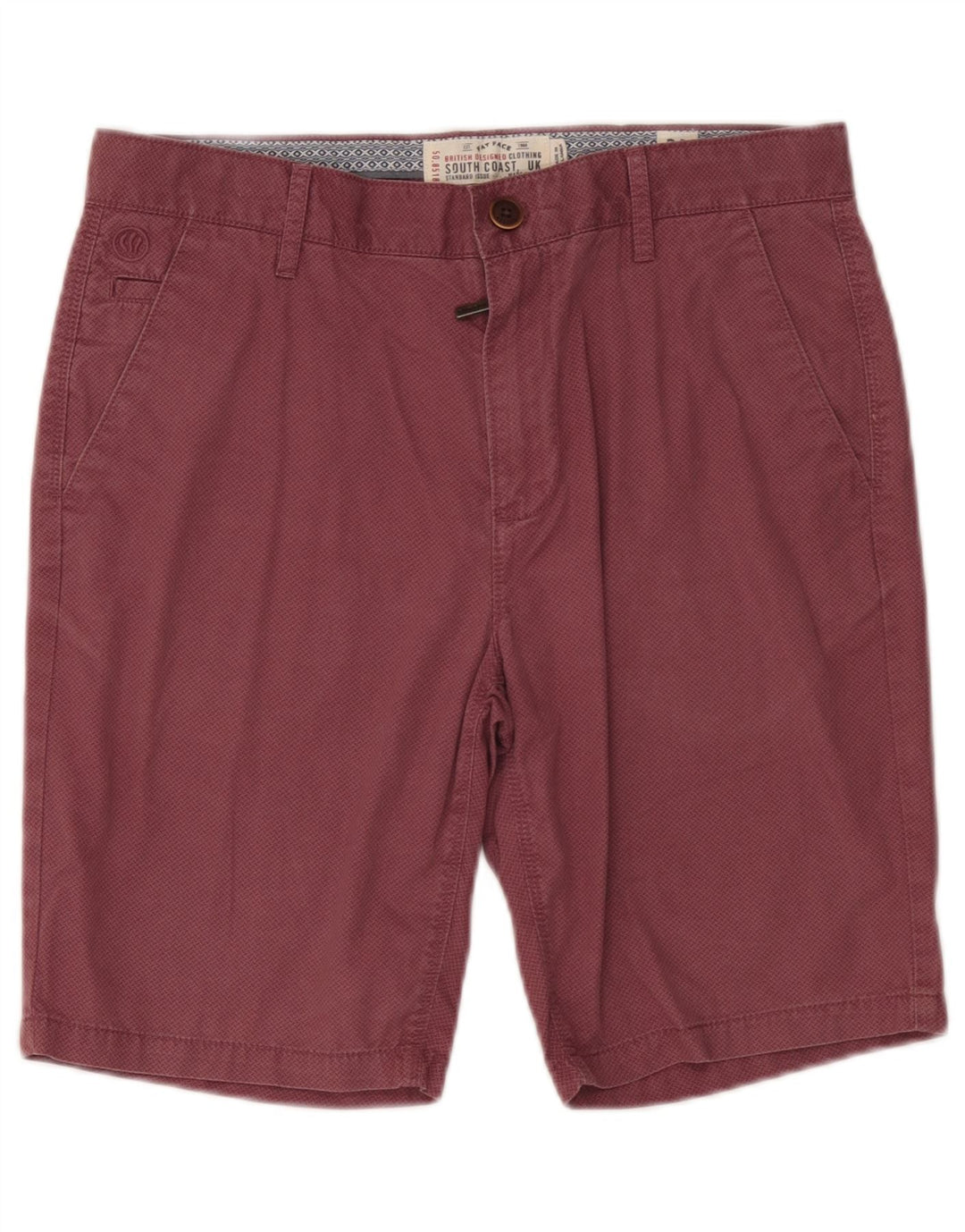 Fat Face Mens Abstract Pattern Chino Shorts W32 Medium Burgundy Cotton