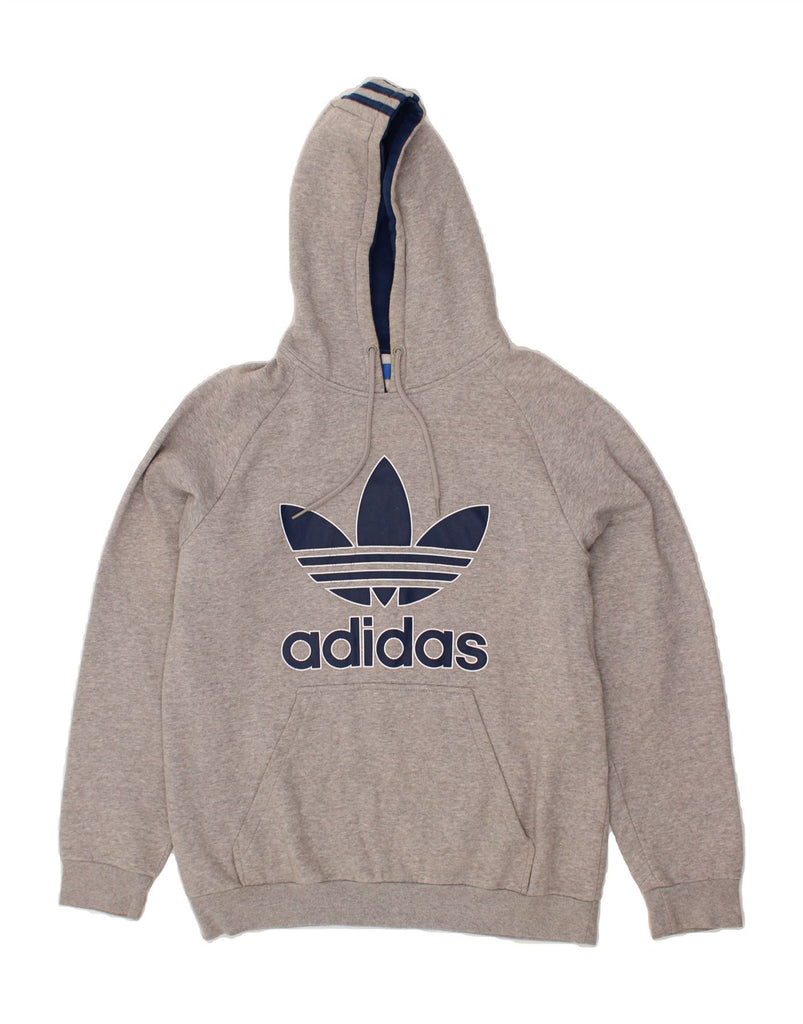 ADIDAS Mens Graphic Hoodie Jumper Medium Grey Cotton Vintage Adidas and Second-Hand Adidas from Messina Hembry 