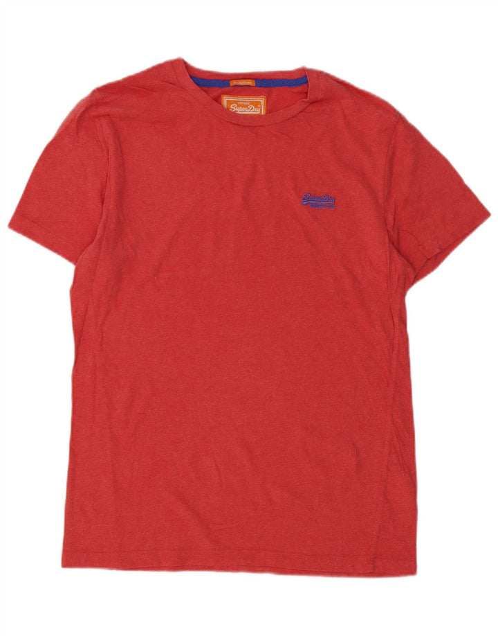 SUPERDRY Mens T-Shirt Top Large Red Cotton