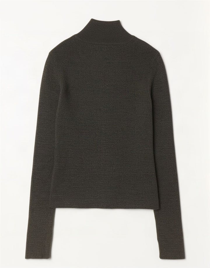 Zara Womens Turtle Neck Jumper Sweater UK 14 Large Khaki
