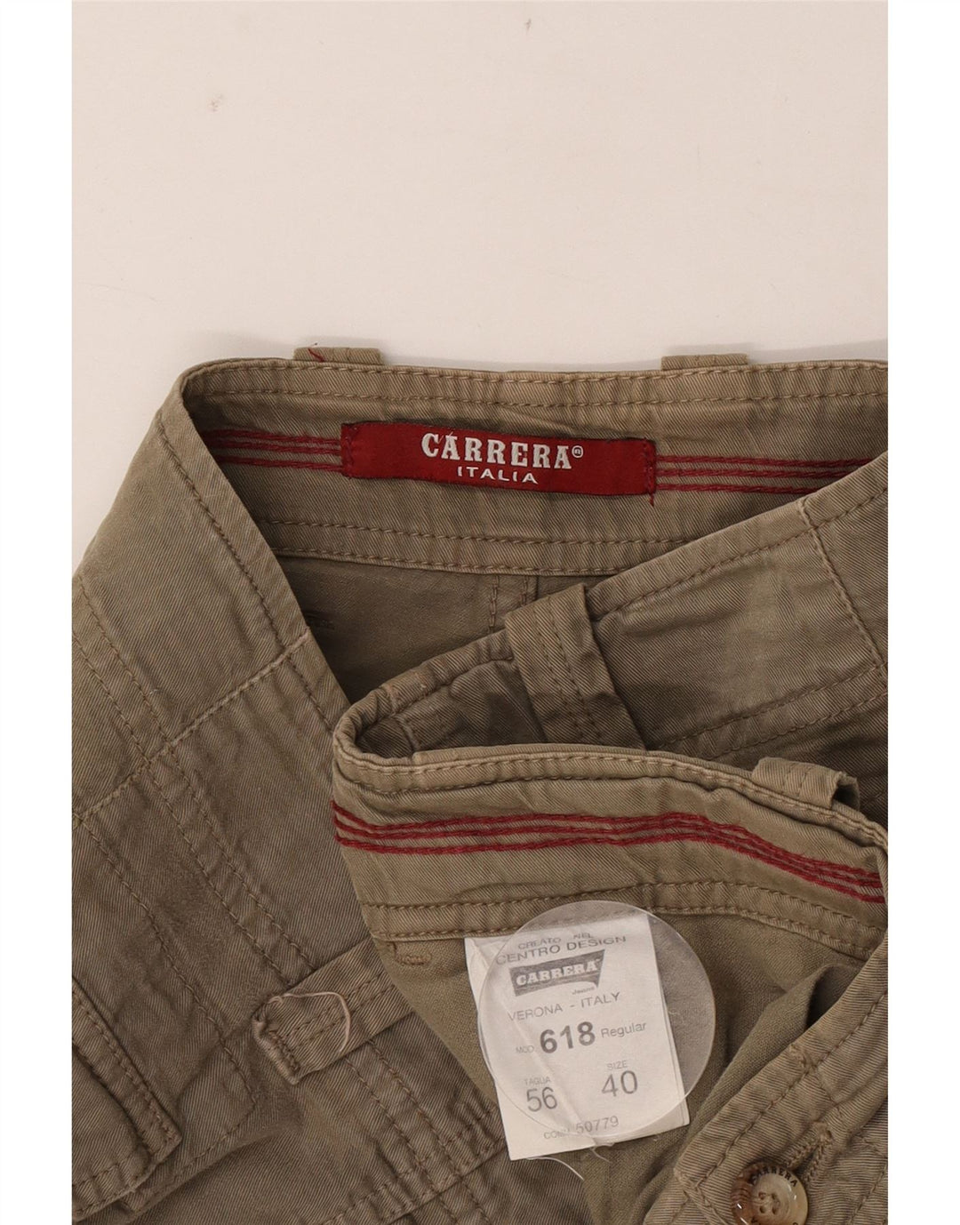 Carrera Mens 618 Cargo Shorts W40 XL Khaki Cotton