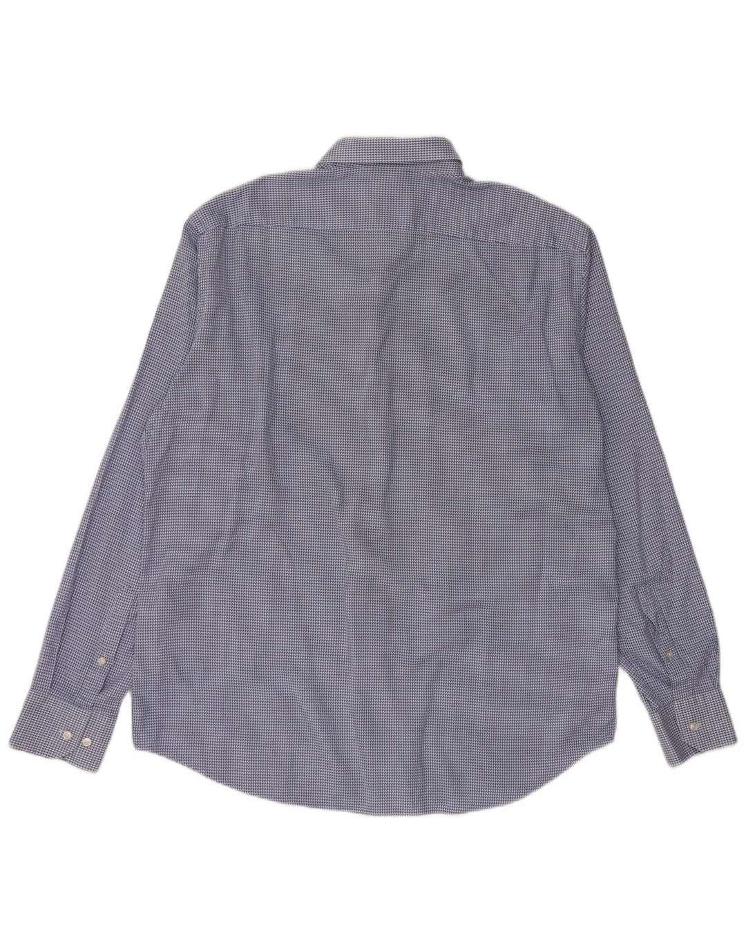 HUGO BOSS Mens Regular Fit Shirt Size 44 17 1/2 XL Blue Houndstooth Cotton