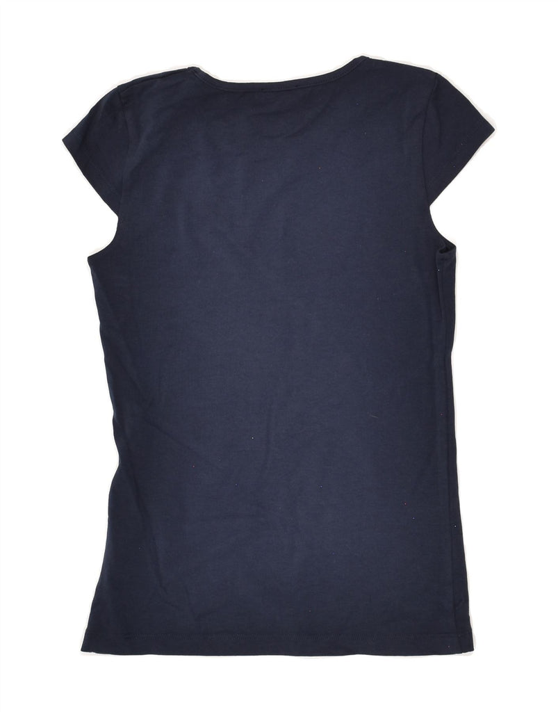 TRUSSARDI Girls Graphic T-Shirt Top 6-7 Years Navy Blue Cotton | Vintage Trussardi | Thrift | Second-Hand Trussardi | Used Clothing | Messina Hembry 