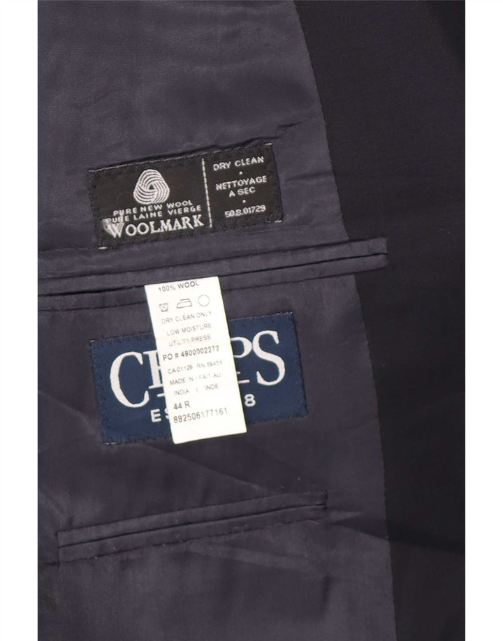 Chaps Mens Regular Fit 1 Button Blazer Jacket UK 44 2XL Navy Blue New Wool