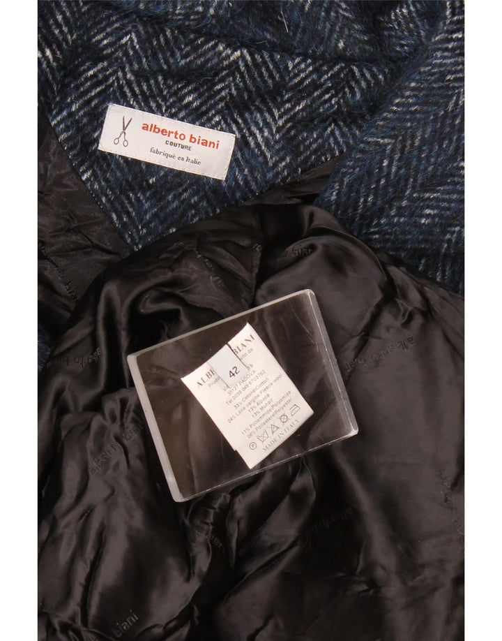 Alberto Biani Womens 3/4 Sleeve Blazer Jacket IT 42 Medium Navy Blue