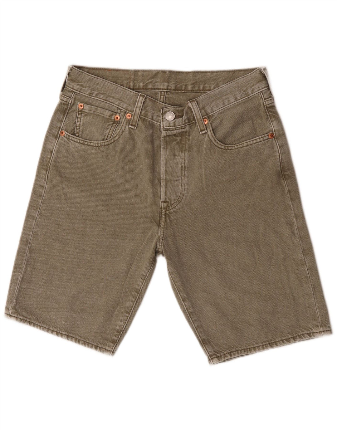 Levi's Mens 501 Denim Shorts W28 Small Khaki Cotton
