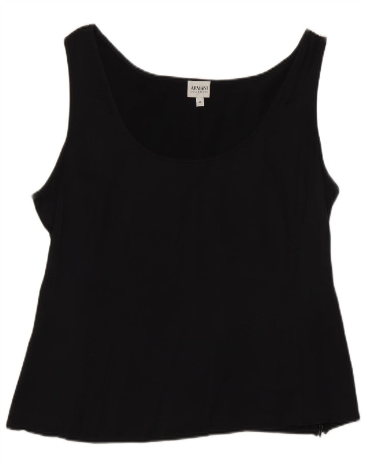 Armani Collezioni Womens Sleeveless Blouse Top IT 46 Large Black