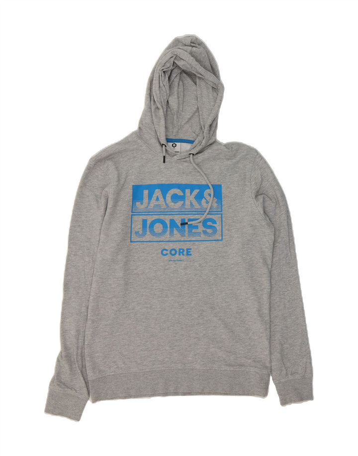 JACK & JONES Mens Graphic Hoodie Jumper Large Grey Cotton Vintage Jack & Jones and Second-Hand Jack & Jones from Messina Hembry 