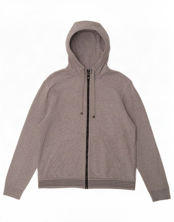 Hugo Boss Mens Zip Hoodie Sweater Medium Grey Flecked Cotton