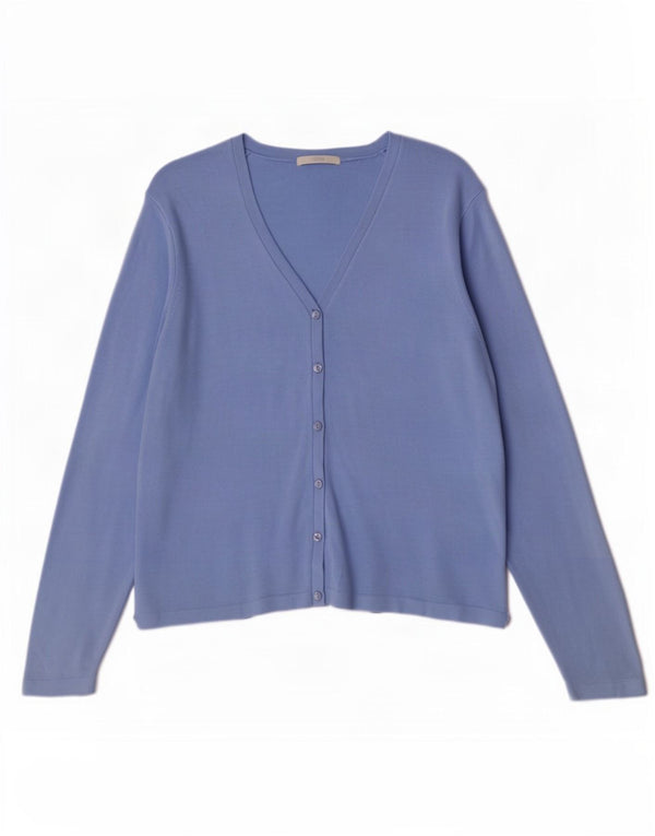 Marks & Spencer Womens Cardigan Sweater UK 16 Large Blue Acrylic