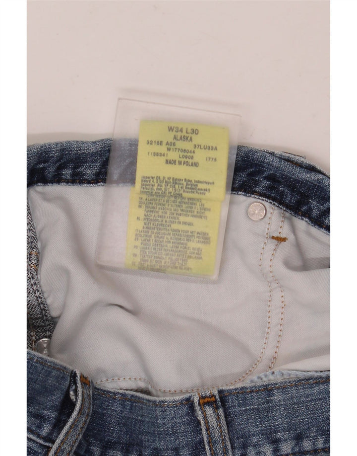 Wrangler Mens Alaska Straight Jeans W34 L30 Blue Cotton