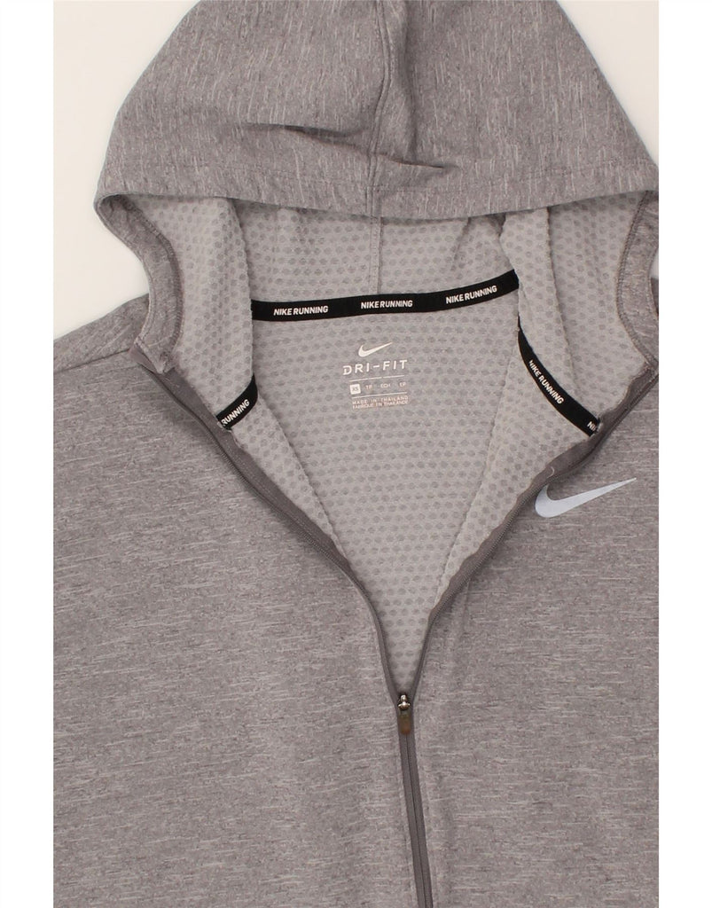 NIKE Womens Dri Fit Zip Hoodie Sweater UK 6 XS Grey Polyester | Vintage Nike | Thrift | Second-Hand Nike | Used Clothing | Messina Hembry 