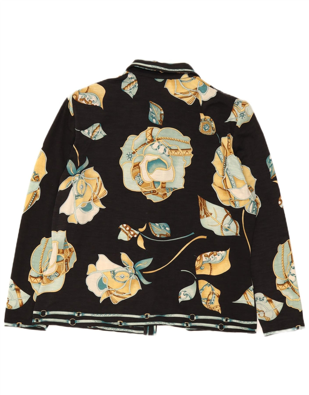 Botto Womens Cardigan Sweater IT 50 XL Black Floral Wool