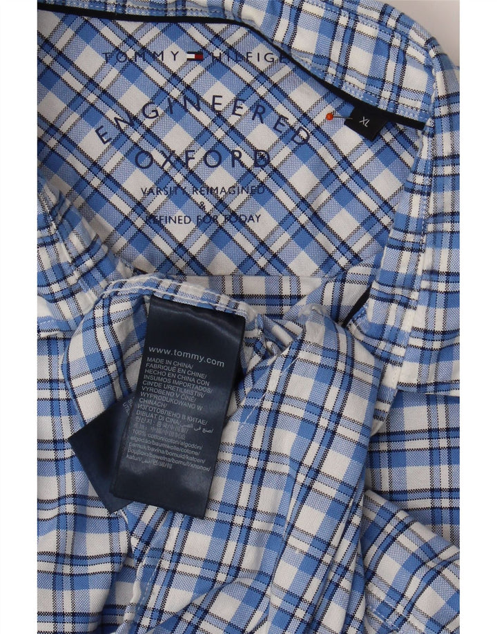 TOMMY HILFIGER Mens Shirt XL Blue Check Cotton