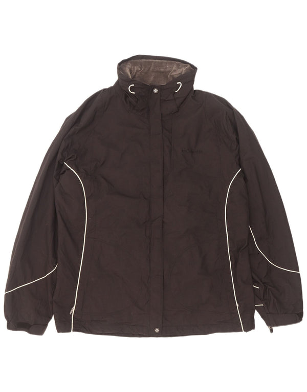 Columbia Womens Rain Jacket UK 16 Large Black Nylon