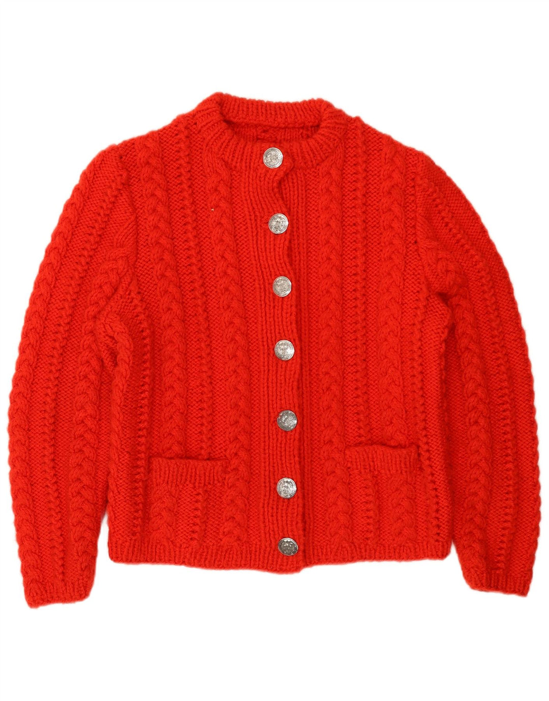 Vintage Womens Cardigan Sweater UK 14 Medium Red