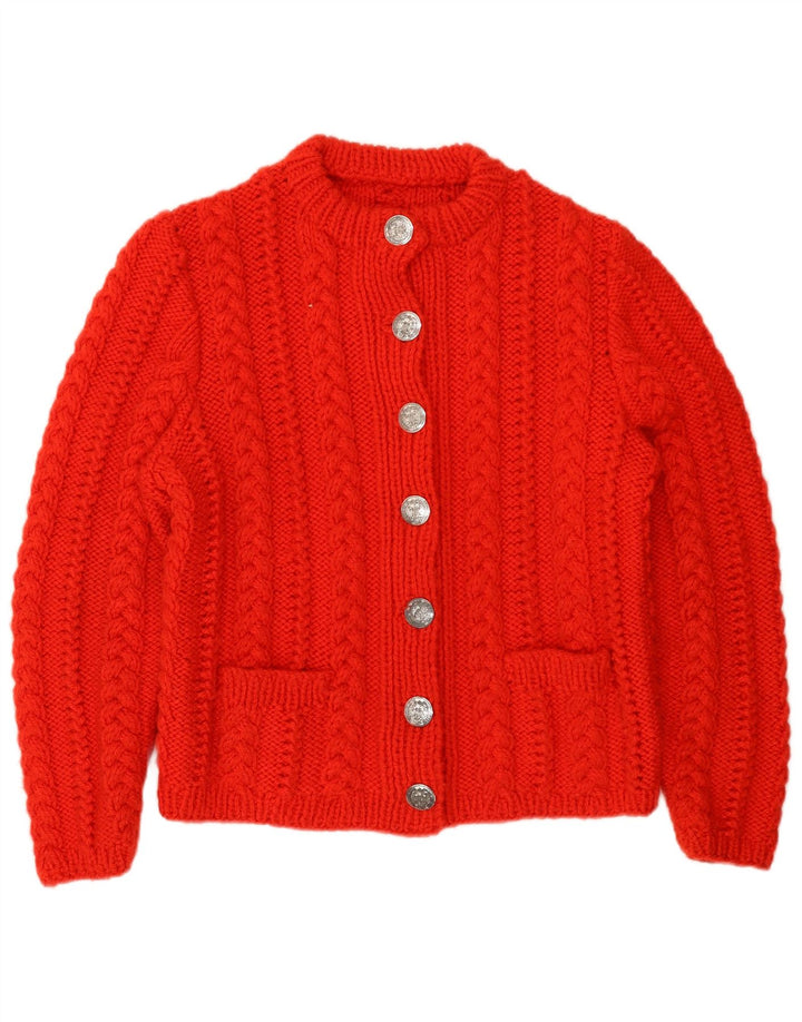 Vintage Womens Cardigan Sweater UK 14 Medium Red