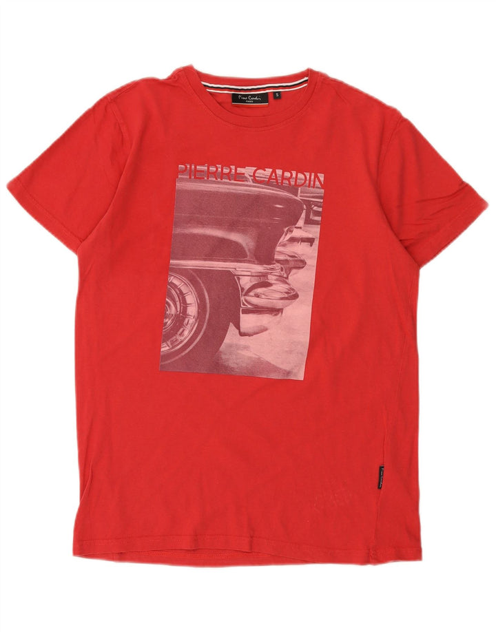 Pierre Cardin Mens Graphic T-Shirt Top Small Red Cotton