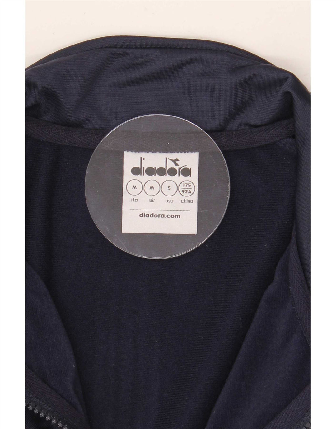 Diadora Mens Graphic Tracksuit Top Jacket Medium Navy Blue Colourblock