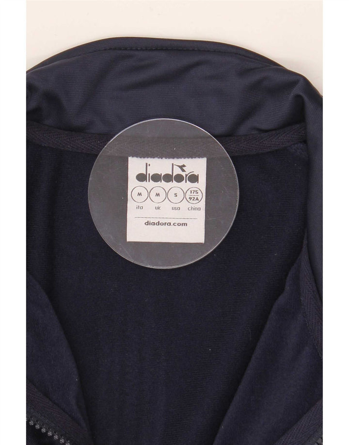 Diadora Mens Graphic Tracksuit Top Jacket Medium Navy Blue Colourblock