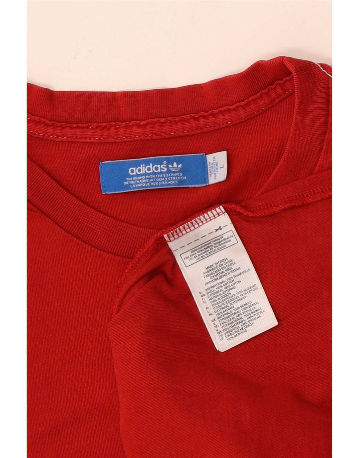 Adidas Mens Graphic T-Shirt Top Large Red Cotton
