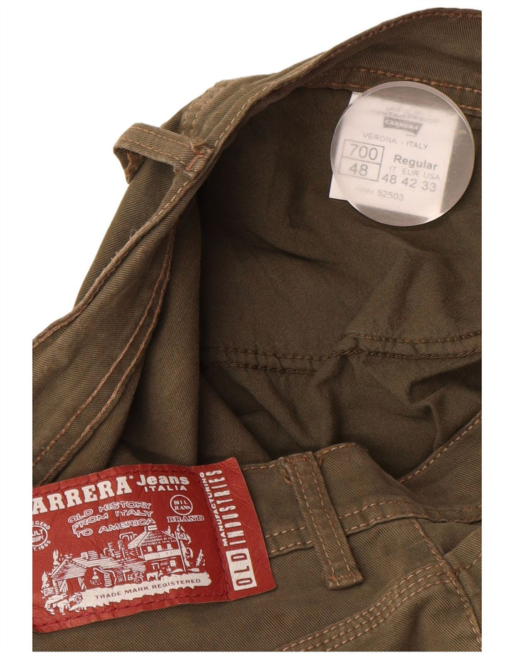 CARRERA Mens 700 Slim Casual Trousers W33 L31 Khaki Cotton