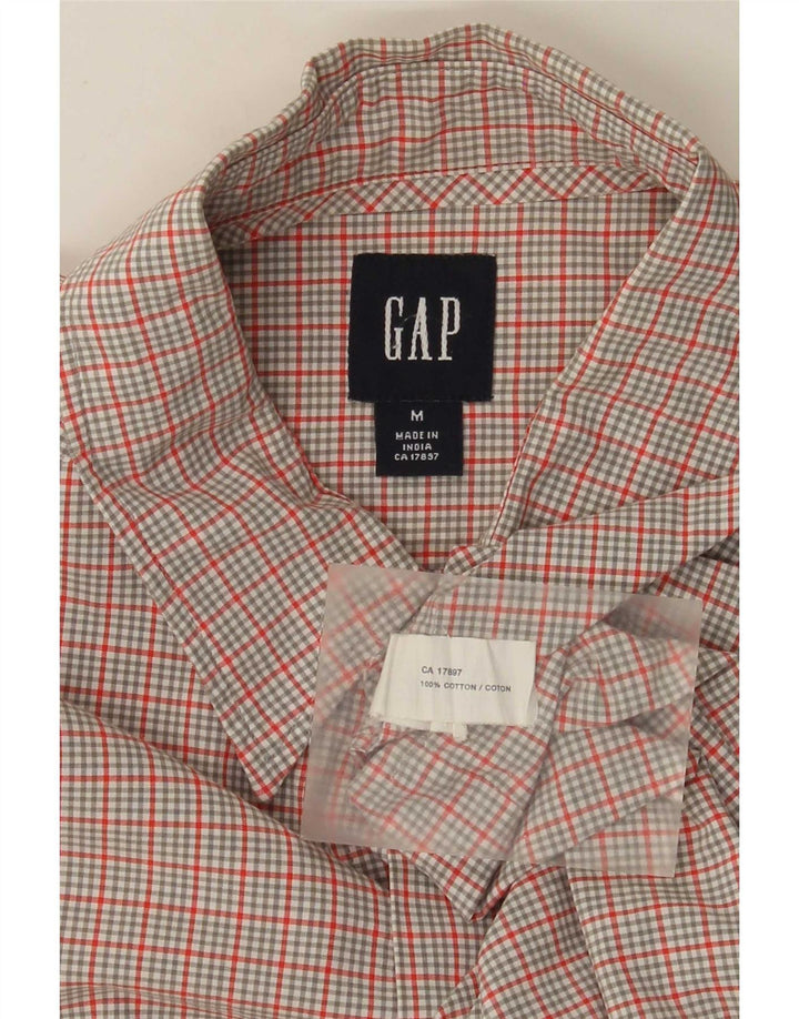 Gap Mens Short Sleeve Shirt Medium Grey Check Cotton