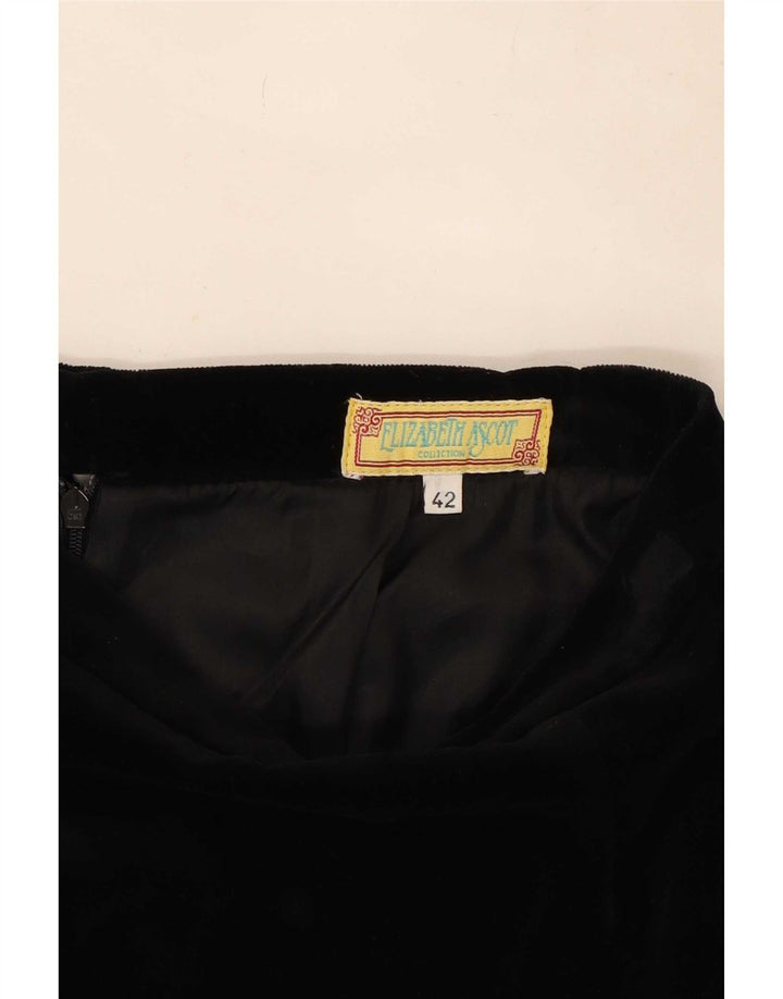 Elizabeth Ascot Womens Velvet Mini Skirt IT 42 Medium W28 Black