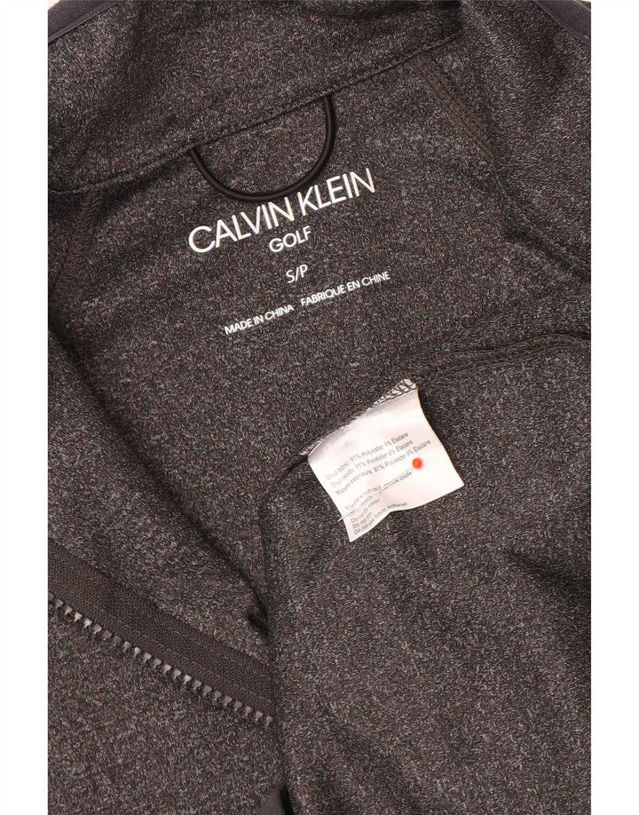Calvin Klein Mens Golf Zip Neck Pullover Tracksuit Top Small Grey Flecked
