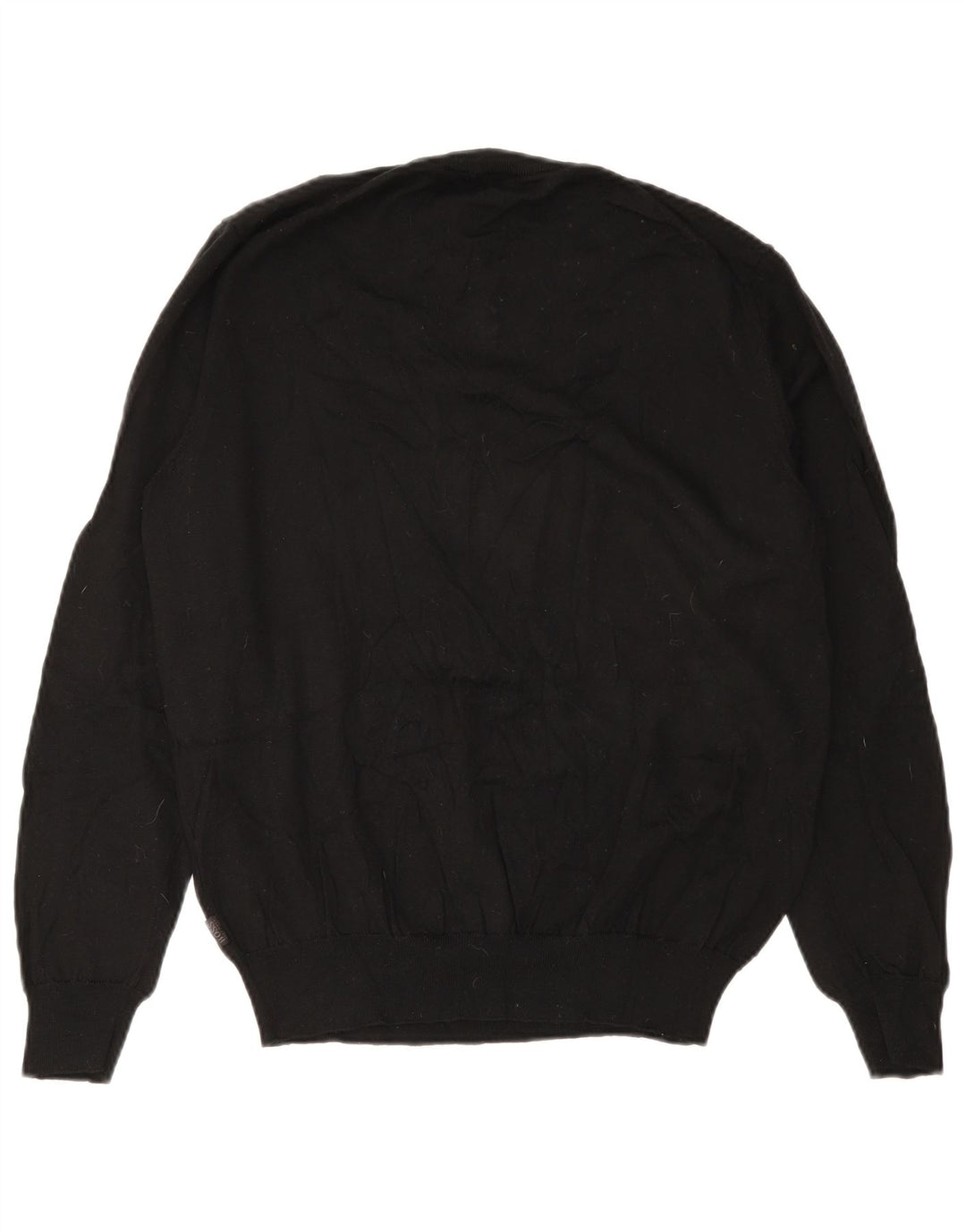 HUGO BOSS Mens Crew Neck Jumper Sweater XL Black Virgin Wool