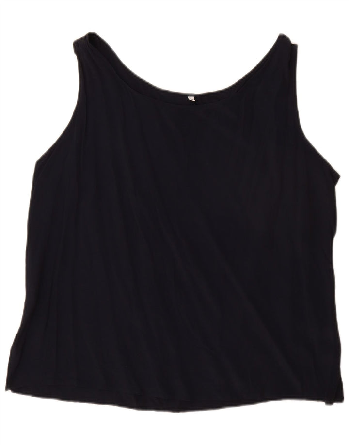Vintage Womens Vest Top IT 50 XL Black Acetate