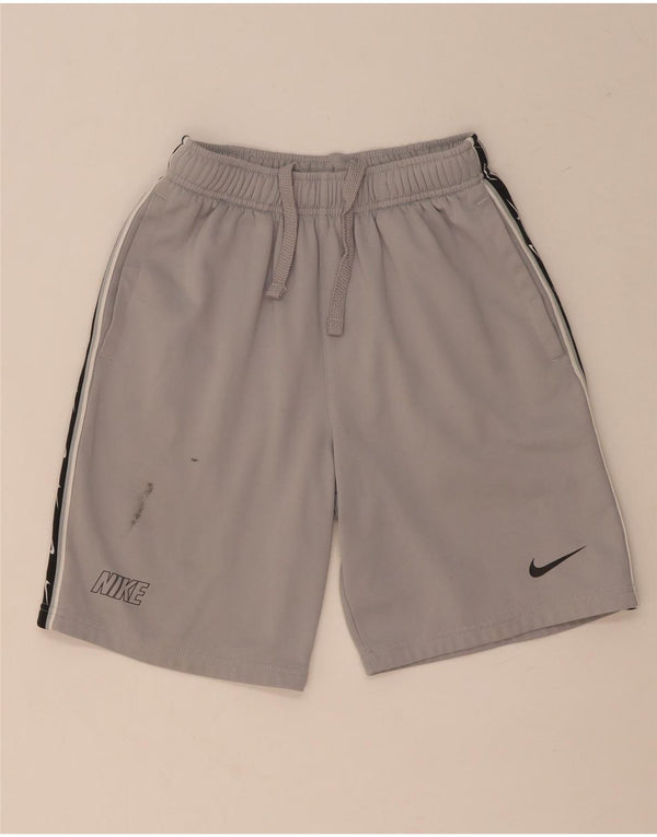 Nike Boys Dri Fit Graphic Sport Shorts 12-13 Years Large Grey Colourblock