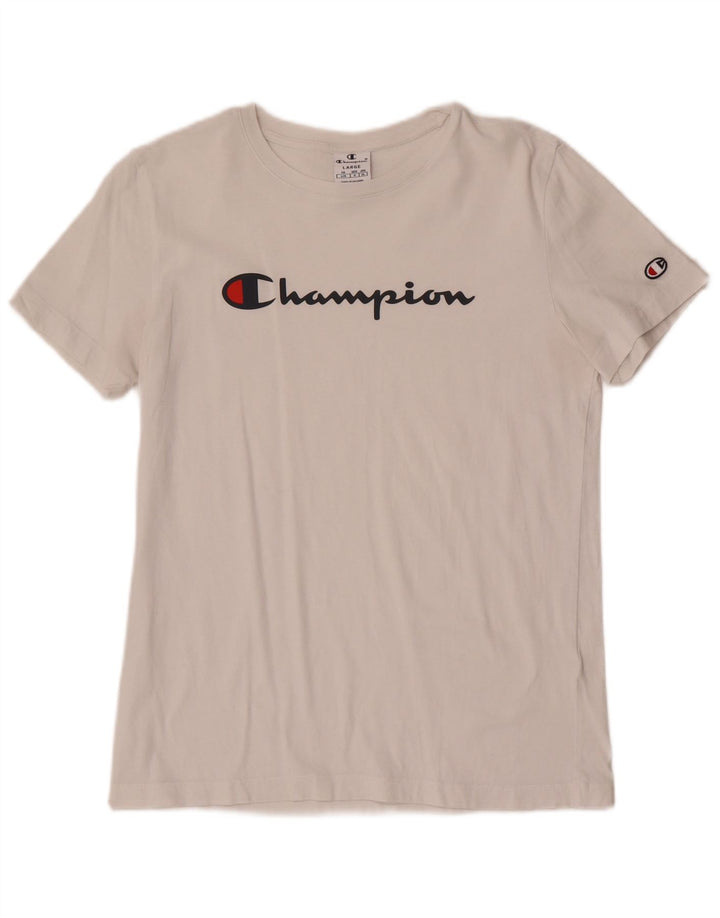 Champion Womens Graphic T-Shirt Top UK 14 Large White