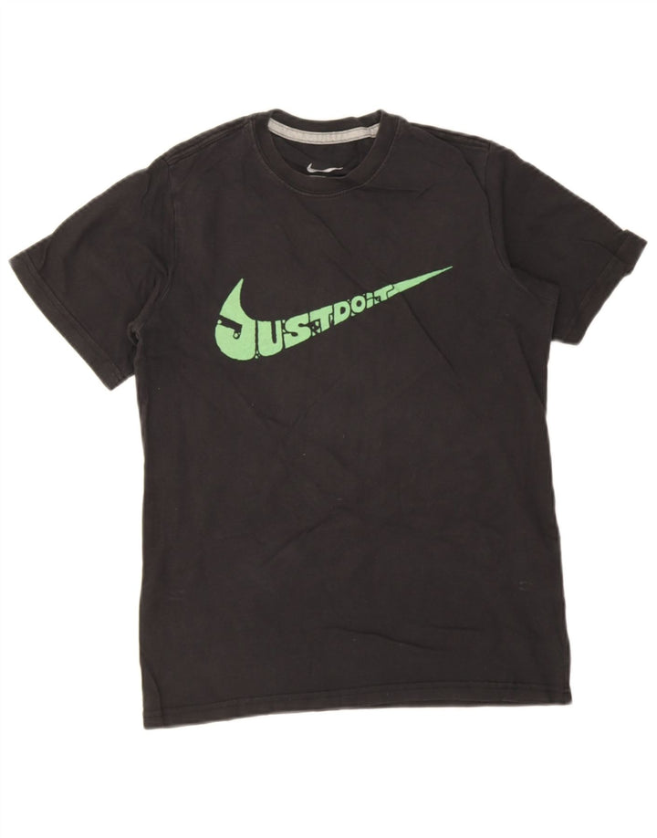 Nik George Boys Graphic T-Shirt Top 10-11 Years Medium Black Cotton