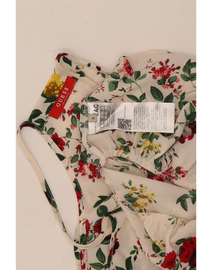 Guess Womens Sundress UK 6 XS Off White Floral Polyester