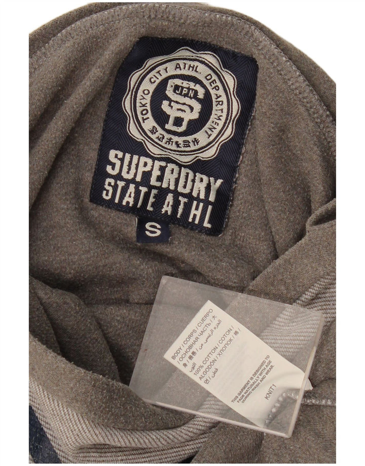 SUPERDRY Womens Oversized Graphic Sweatshirt Jumper UK 10 Small Grey