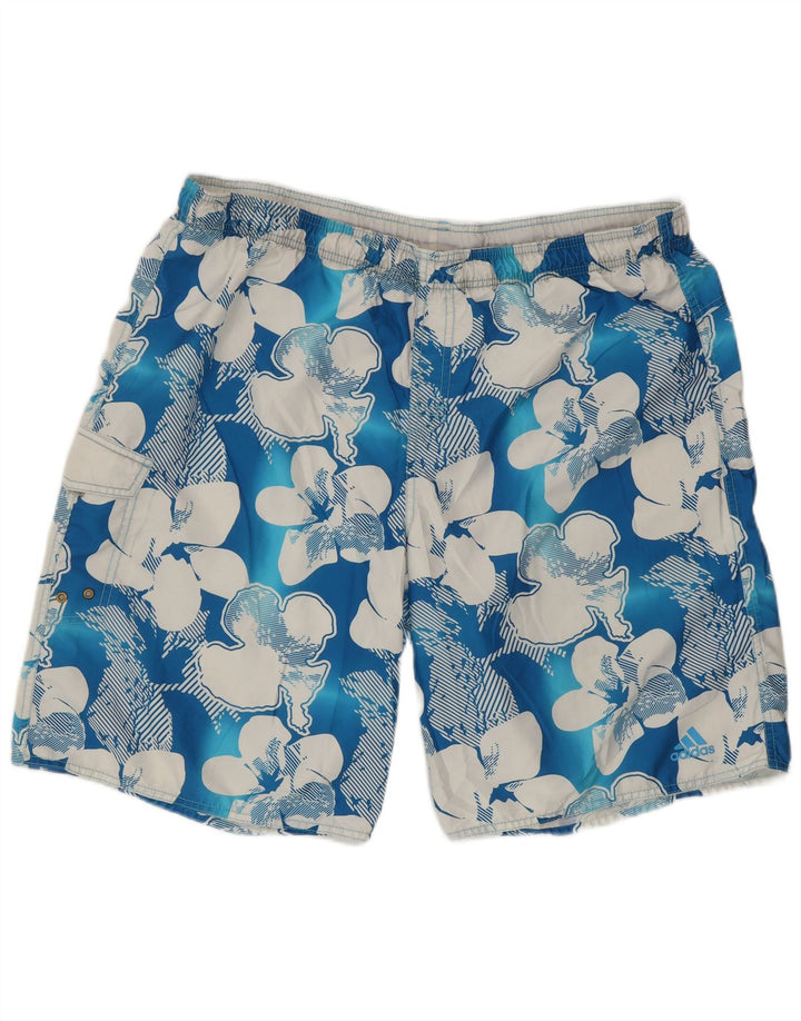 Adidas Mens Swimming Shorts XL Blue Floral Polyester