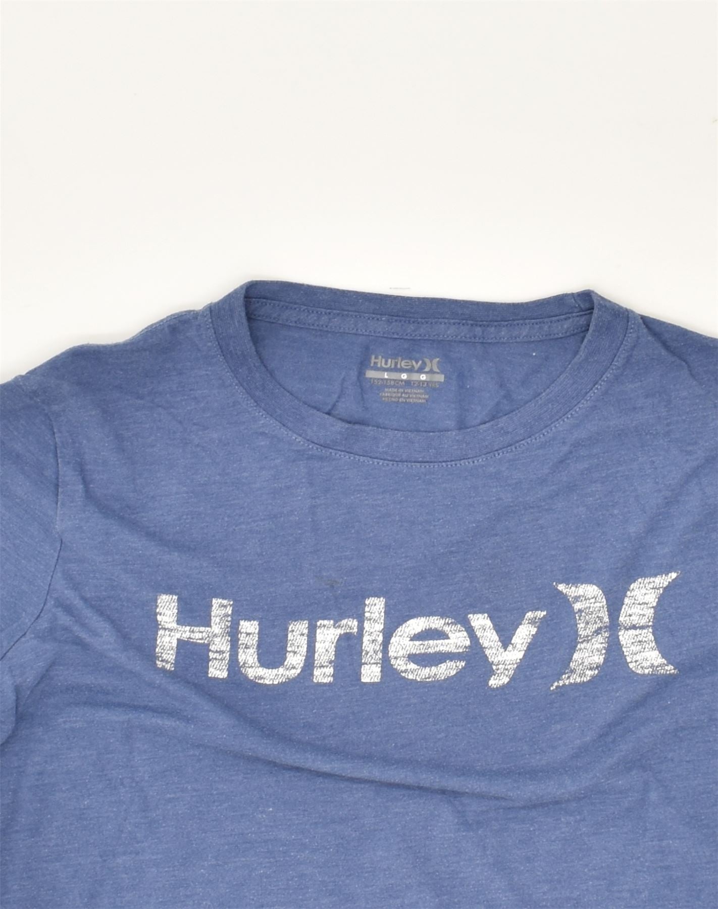 HURLEY Boys Graphic T-Shirt Top 12-13 Years Large Navy Blue Cotton