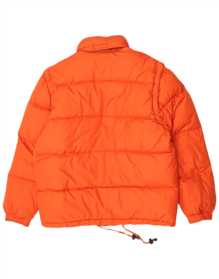 Sergio Tacchini Mens Hooded Padded Jacket UK 36 Small Orange Polyamide