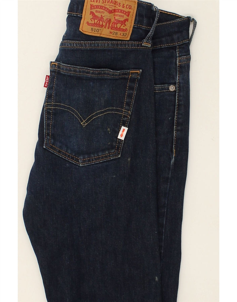 LEVI'S Mens 510 Skinny Jeans W28 L32  Navy Blue Cotton | Vintage Levi's | Thrift | Second-Hand Levi's | Used Clothing | Messina Hembry 