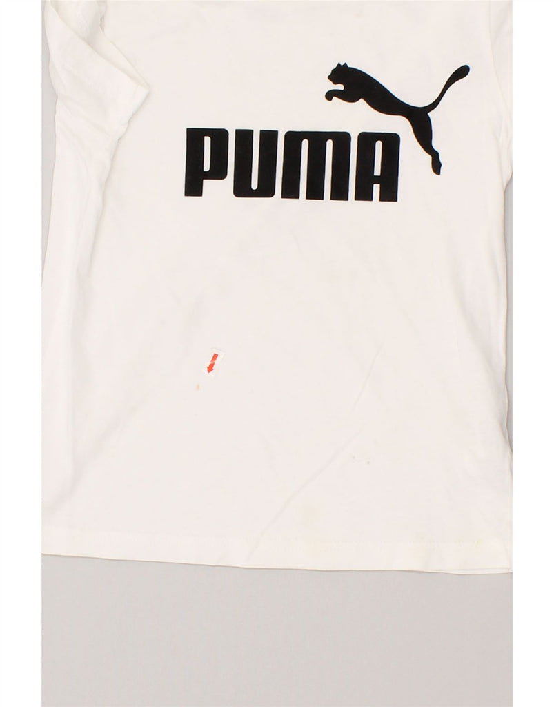 PUMA Boys Graphic T-Shirt Top 7-8 Years White Cotton | Vintage Puma | Thrift | Second-Hand Puma | Used Clothing | Messina Hembry 