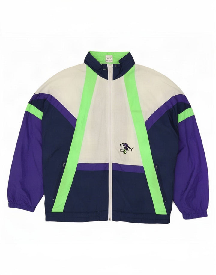 Puma Mens Tracksuit Top Jacket UK 44 XL Multicoloured Colourblock Polyester