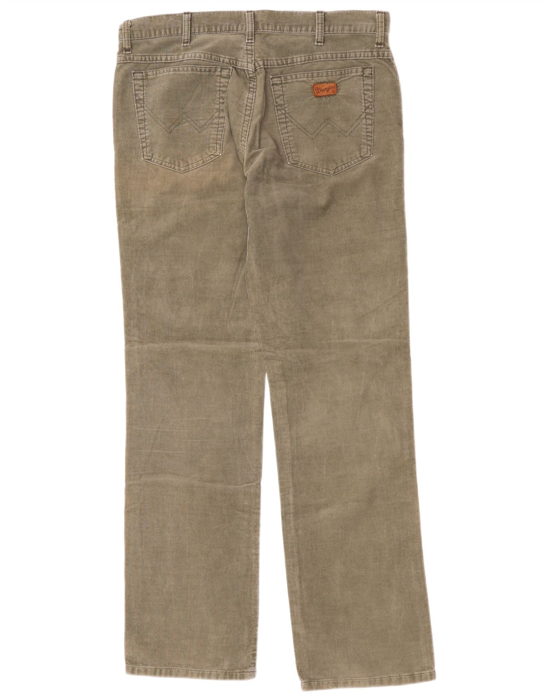 WRANGLER Mens Alaska Straight Corduroy Trousers W34 L34 Khaki Cotton