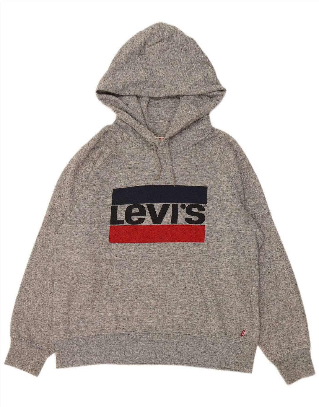 Levi's Womens Graphic Oversized Hoodie Jumper UK 10 Small Grey Flecked