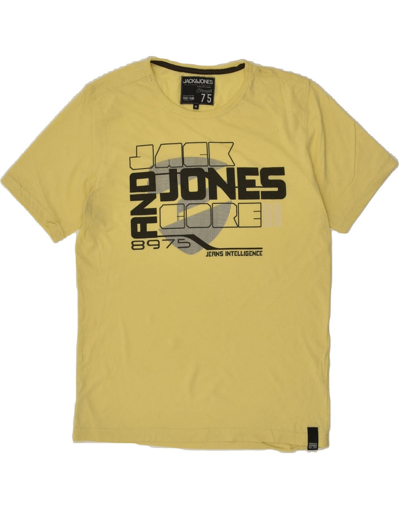 JACK & JONES Mens Graphic T-Shirt Top Medium Yellow Cotton | Vintage Jack & Jones | Thrift | Second-Hand Jack & Jones | Used Clothing | Messina Hembry 