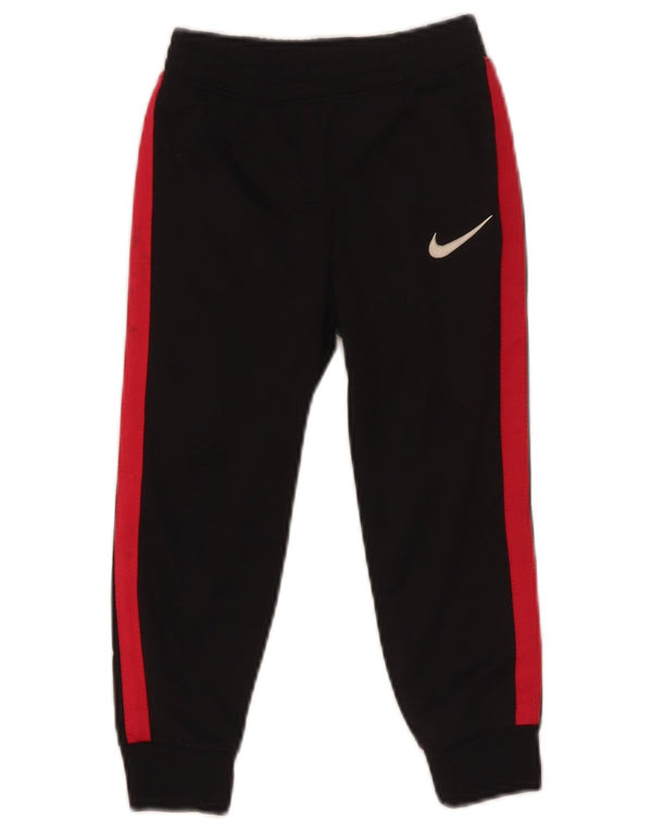 Nike Boys Tracksuit Trousers Joggers 2-3 Years Black Colourblock Polyester
