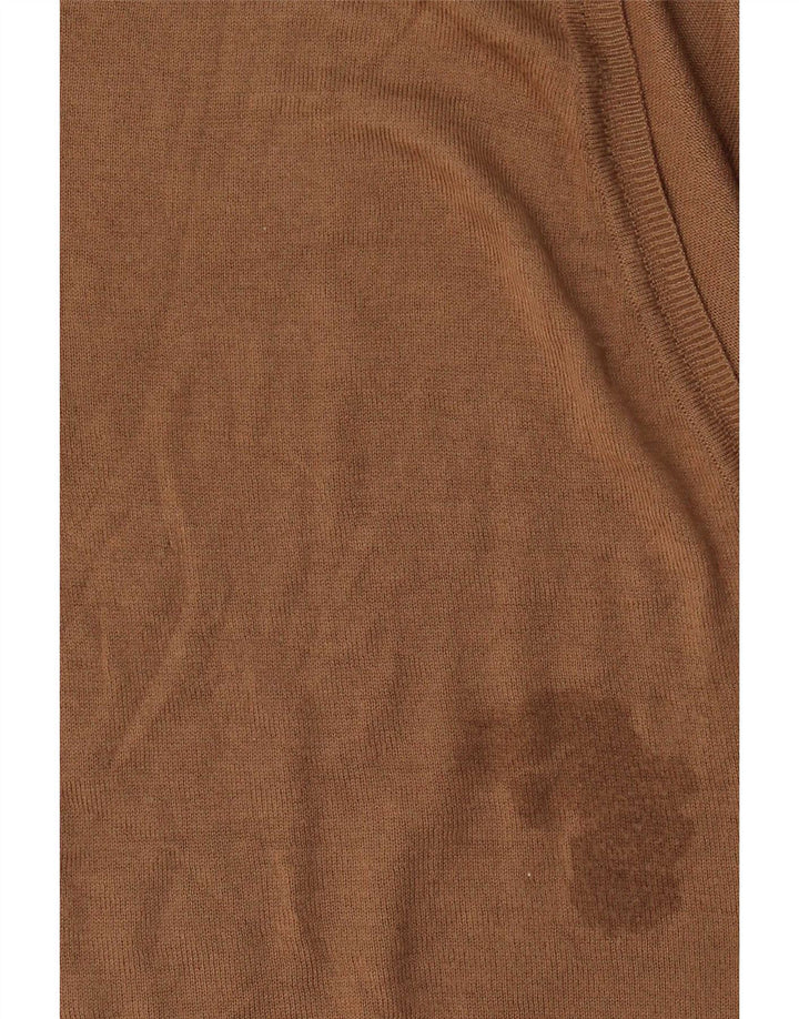 Zara Womens 3/4 Sleeve Oversized Cardigan Sweater UK 14 Medium Brown