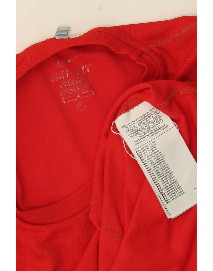 Nike Mens Dri Fit T-Shirt Top Large Red Polyester