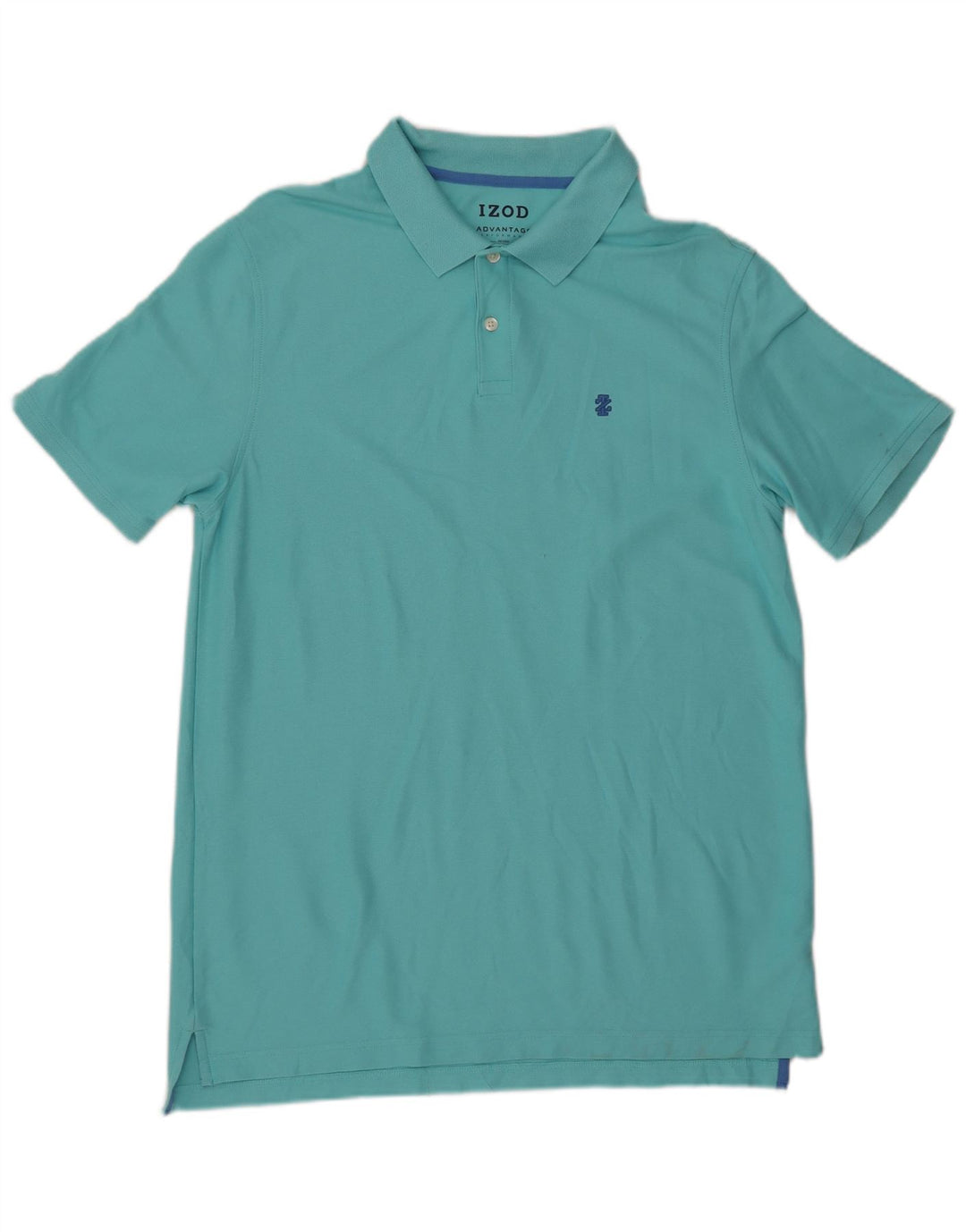 IZOD Mens Polo Shirt Large Turquoise Cotton